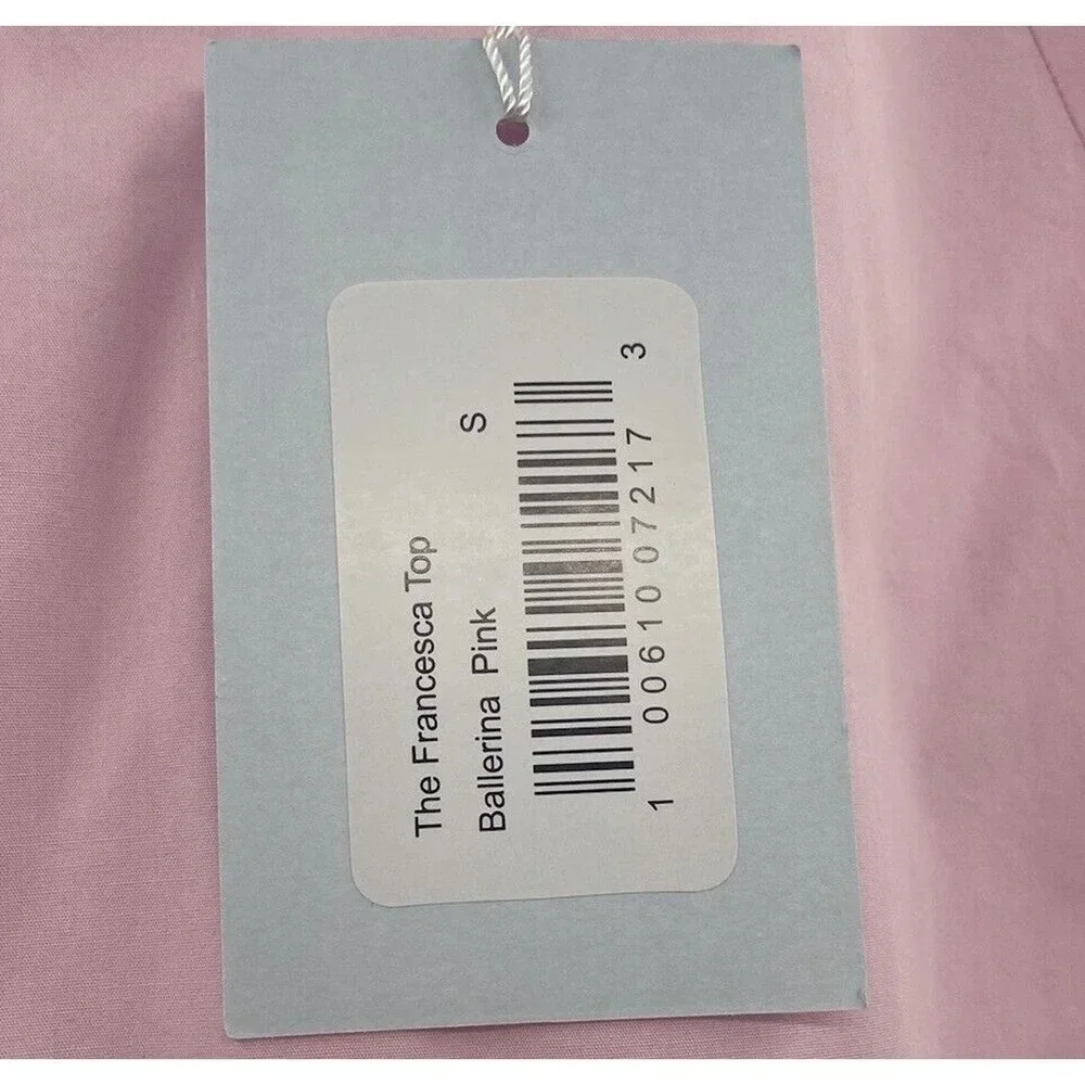Hill House The Francesca Top Peplum Puff Sleeve Ballerina Pink Size Small NWT